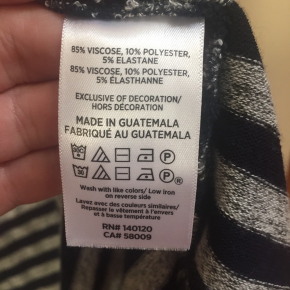 Stella & Dot Always Navy Blue Striped Gray Knit Long Cardigan Pockets Sz S - Picture 9 of 12